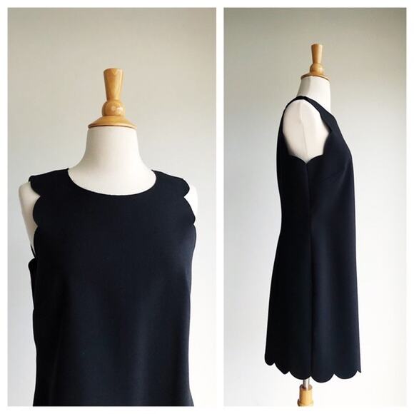 J. Crew 2 Necco Scalloped Shift Dress Black - Picture 9 of 10